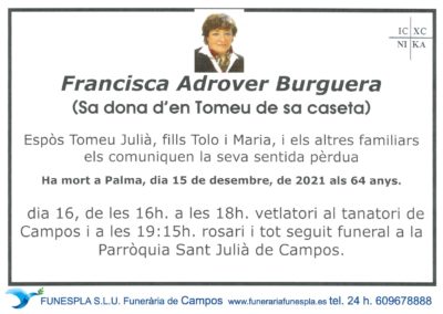 Francisca Adrover Burguera   15-12-2021