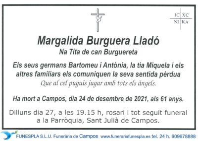 Margalida Burguera Lladó  24-12-2021