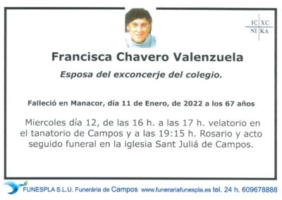 Francisca Chavero Valenzuela 11-01-2022