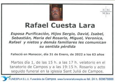 Rafael Cuesta Lara 31-01-2022