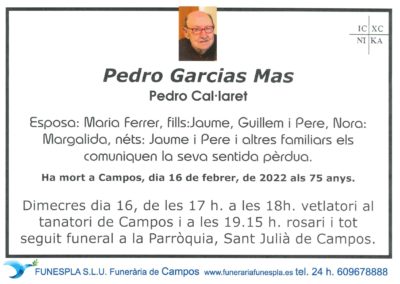 Pedro Garcias Mas  16-02-2022