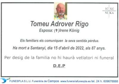 Tomeu Adrover Rigo 15-04-2022