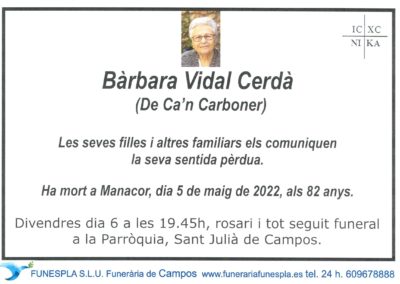 Bàrbara Vidal Cerdà 05-05-2022