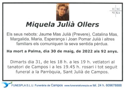 Miquela Julià Ollers  30-05-2022