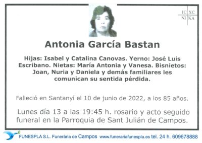 Antonia García Bastan  10-06-2022