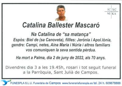 Catalina Ballester Mascaró  02-06-2022