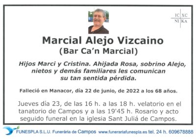 Marcial Alejo Vizcaino  22-06-2022