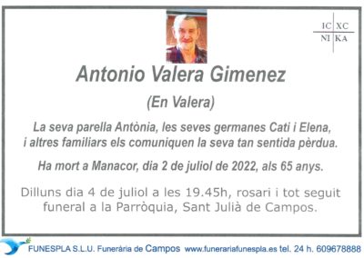 Antonio Valera Gimenez 02-07-2022