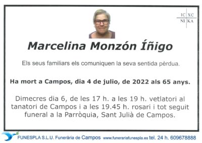 Marcelina Monzón Íñigo  04-07-2022