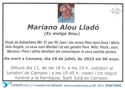 Mariano Alou Lladó  10-07-2022