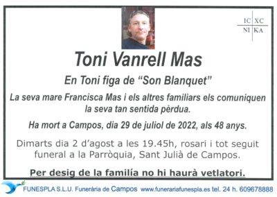 Toni Vanrell Mas 29-07-2022