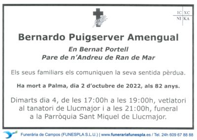 Bernardo Puigserver Amengual  02-10-2022