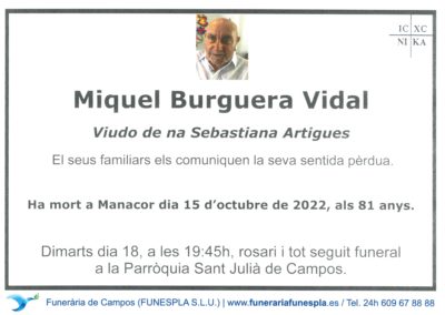 Miquel Burguera Vidal  15-10-2022