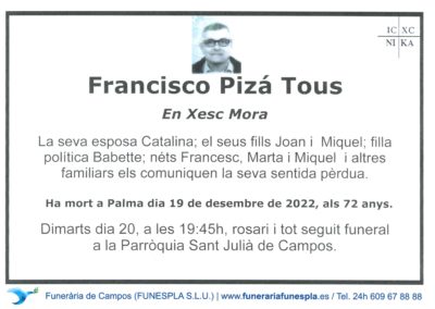 Francisco Pizá Tous  19-12-2022