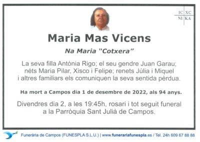 Marias Mas Vicens  01-12-2022