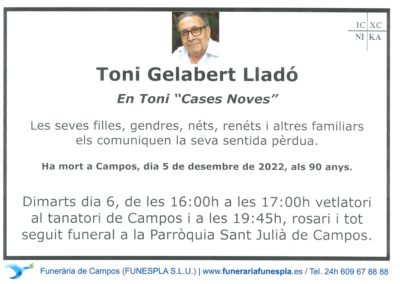 Toni Gelabert Lladó  05-12-2022