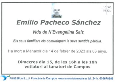 Emilio Pacheco sánchez  14-02-2023