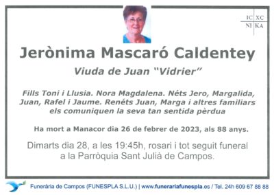 Jerònima Mascaró Caldentey  26-02-2023