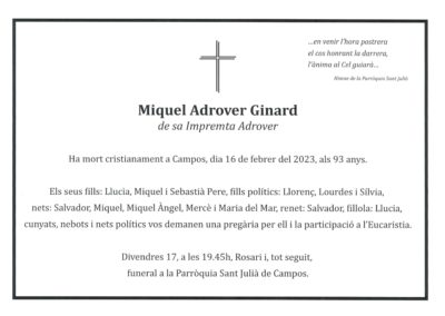 Miquel Adrover Ginard  16-02-2023