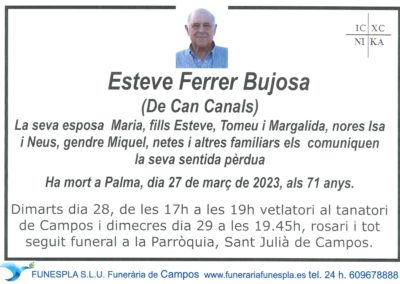 Esteve Ferrer Bujosa 27-03-2023