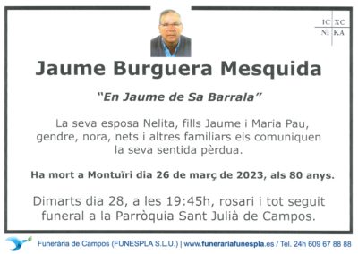 Jaume Burguera Mesquida  26-03-2023