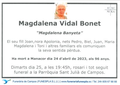 Magdalena Vidal Bonet  24-04-2023