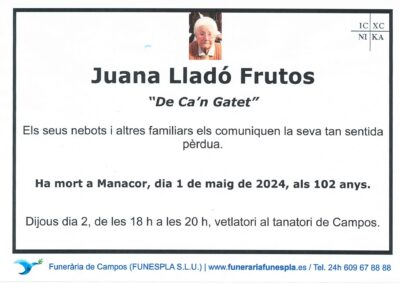 Juana Lladó Frutos 01-05-2024
