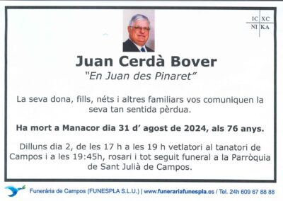 Juan Cerdà Bover 31-08-2024