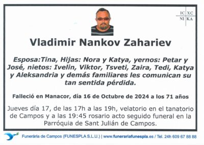 Vladimir Nankov Zahariev  16-10-2024