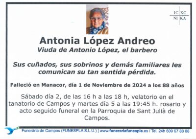 Antonia López Andreo 01-11-2024