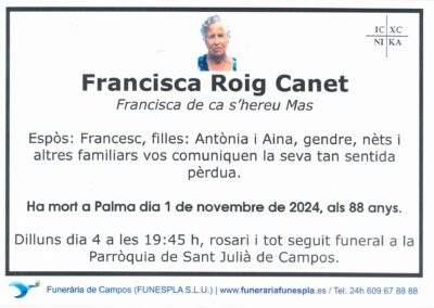 Francisca Roig Canet 01-11-2024